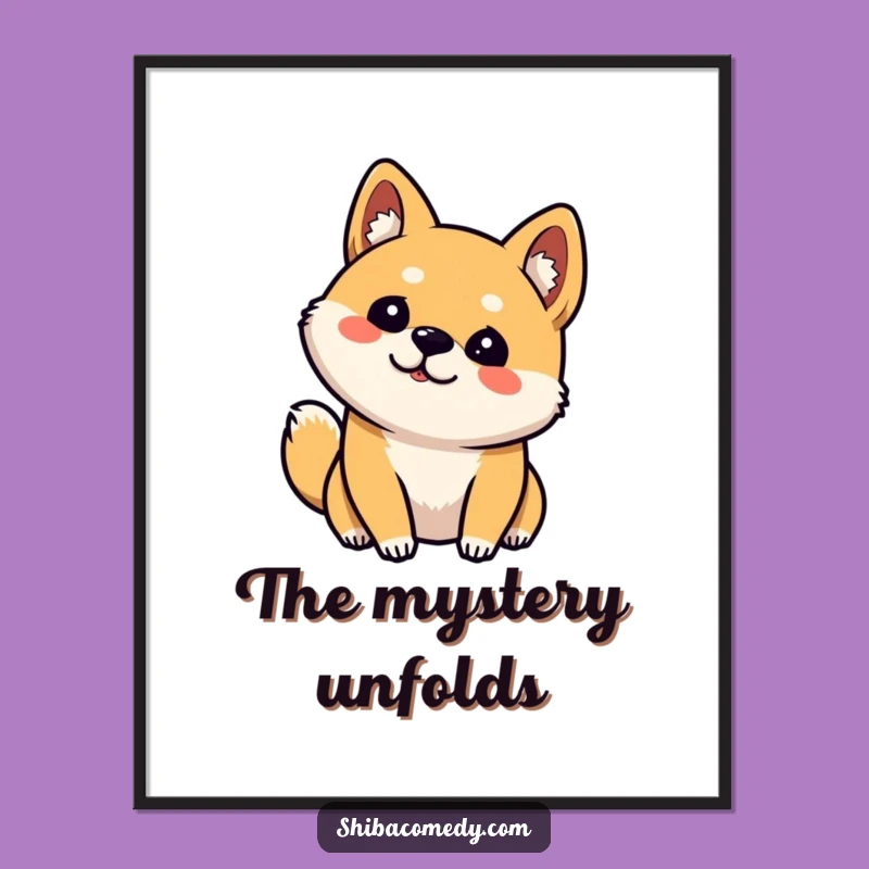 Funny Curious Shiba Inu Digital Art - Printable Head Tilt Dog Decor, Instant Gift