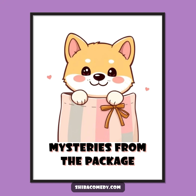 Funny Curious Shiba Inu Gift Bag Digital Art - Instant Intrigue Gift!