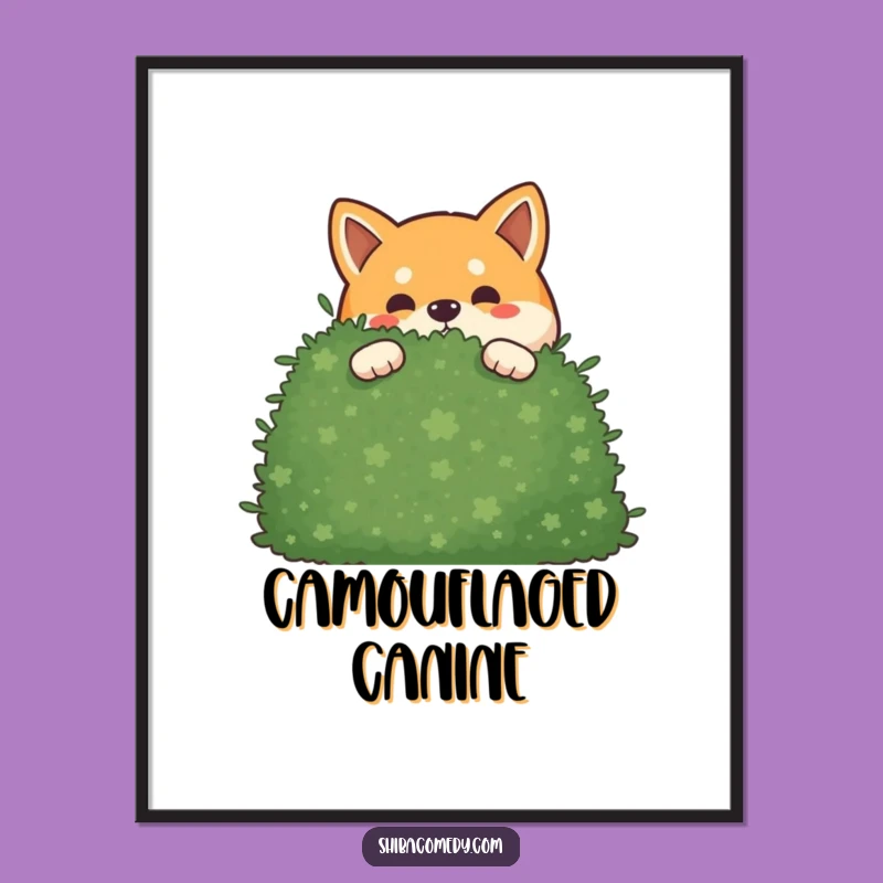 Funny Mischievous Shiba Inu Digital Art: Instant Playful Decor