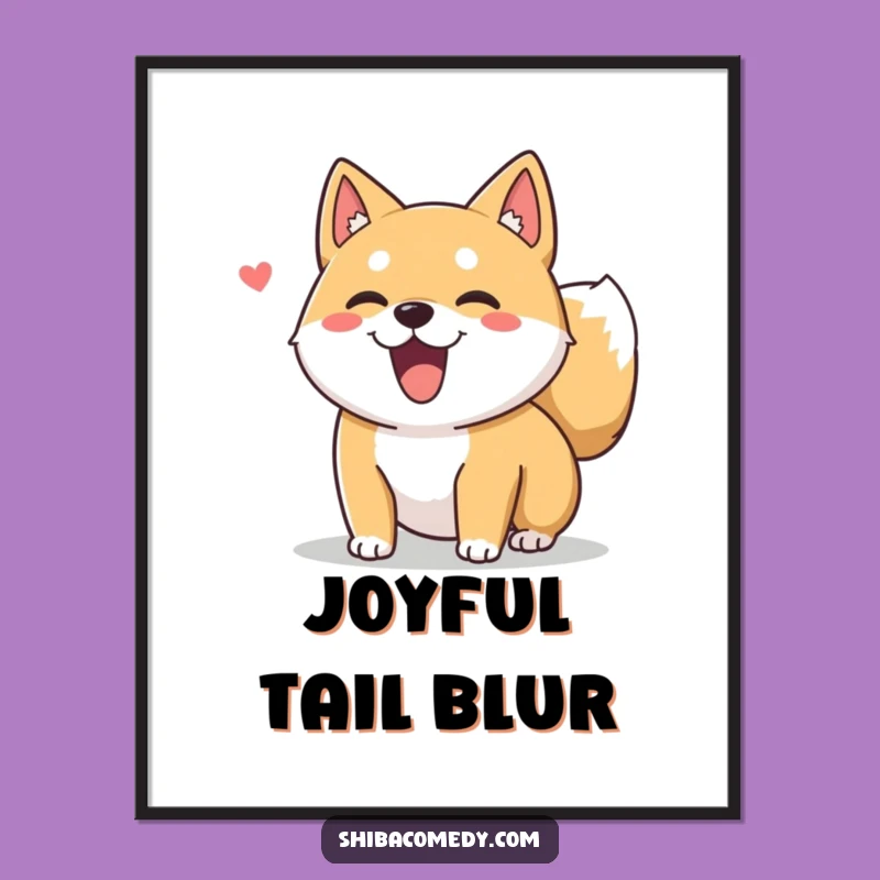 Funny Shiba Inu Digital Art: Tail Wag Joy, Instant Download for Dog Lovers