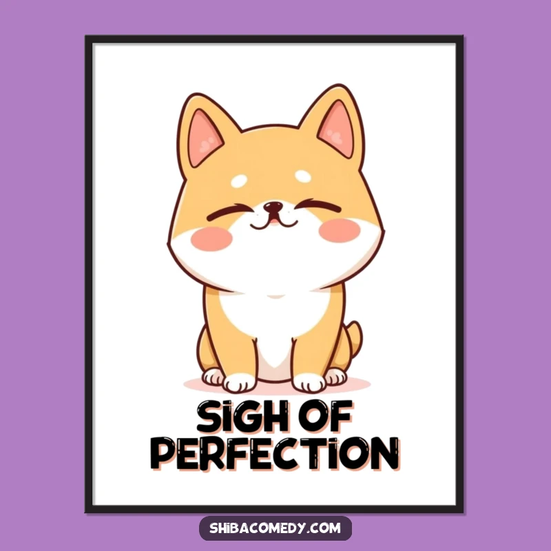 Funny Shiba Inu Sigh Digital Art - Relaxed Dog Download for Walls