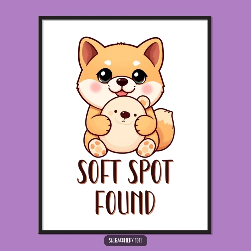 Funny Shiba Inu Digital Art: Big Eyes, Plush Toy, Instant Download Gift