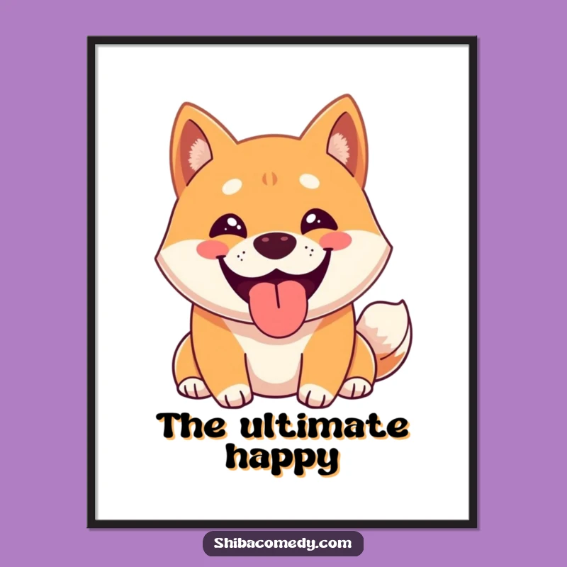 Funny Happy Shiba Inu Grin Art Print: Decorate with Hilarious Canine Joy!