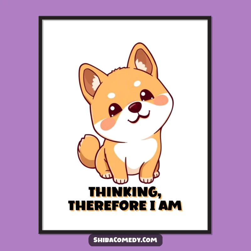 Funny Curious Shiba Inu Head Tilt Digital Art: Instant Humor