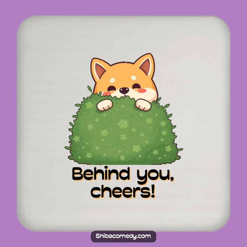 Funny Mischievous Shiba Inu Coaster: Playful Bush Decor