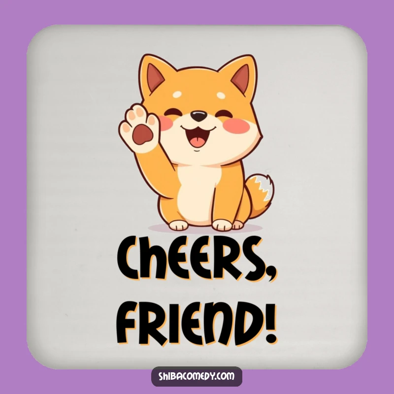 Funny Cheerful Shiba Inu Coasters: Paw Welcome Protection, a Cute Funny Gift