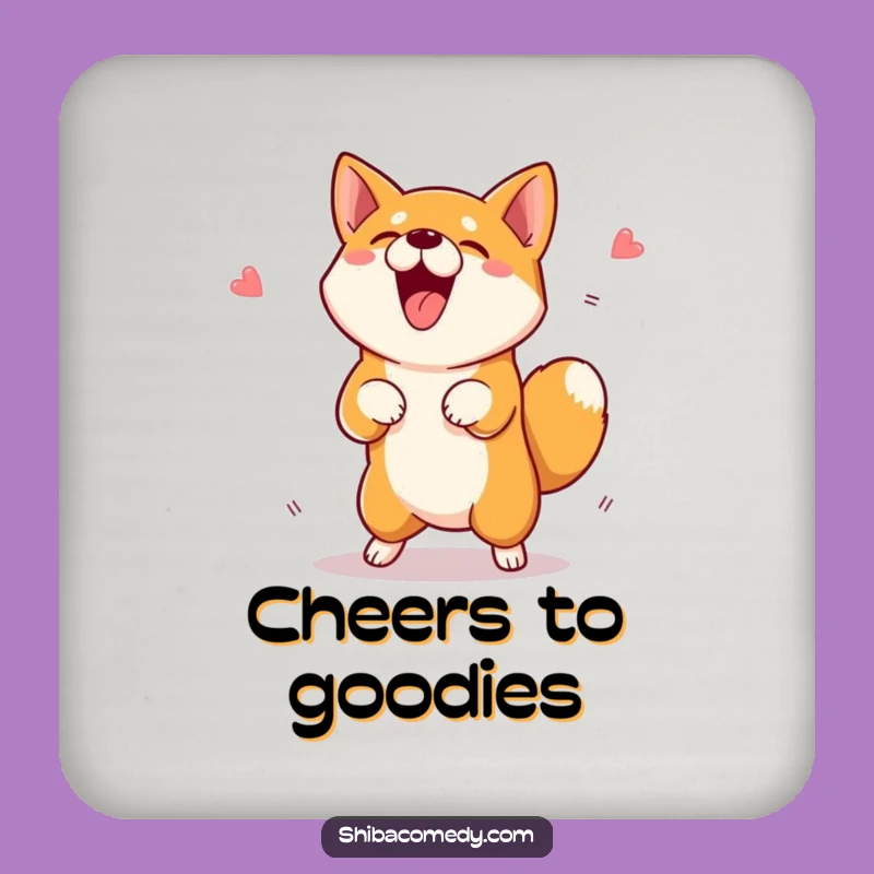 Funny Jumping Shiba Inu Treat Coaster Set: Cute Dog Drink Protection Gift