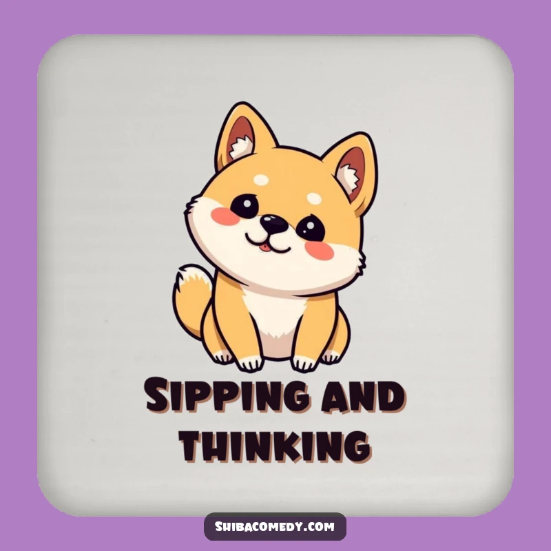 Funny Curious Shiba Inu Coaster - Protect Surfaces with Dog Head Tilt Art