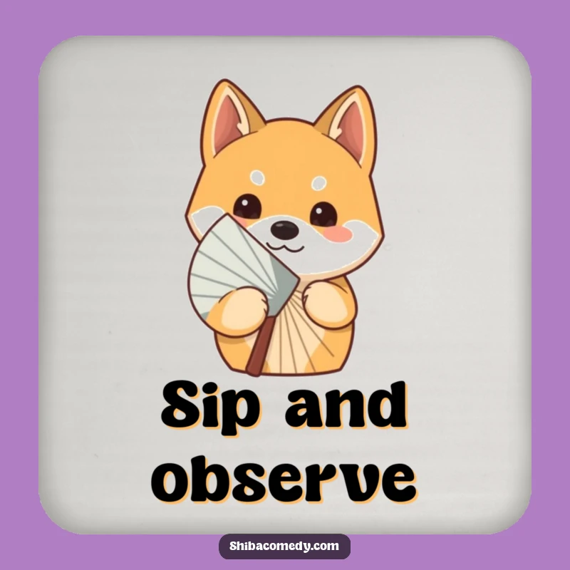 Funny Curious Shiba Inu Fan Coaster Set: Protect Surfaces with Playfulness