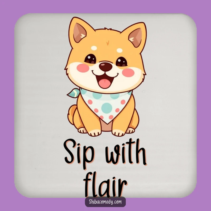 Funny Shiba Inu Bandana Coaster Set: Cute Dog Drink Protection Gift
