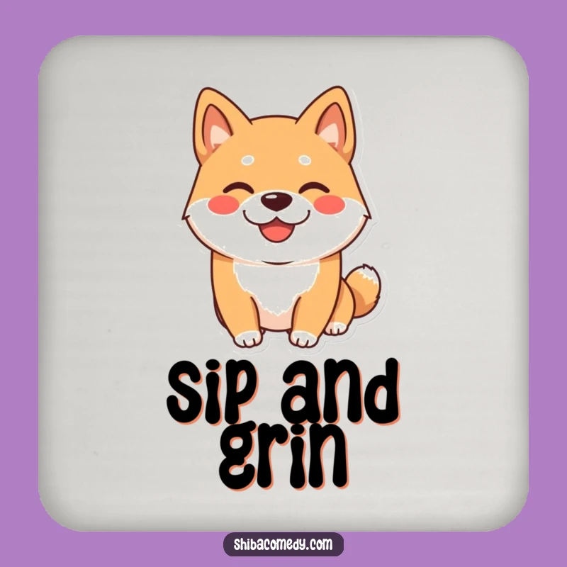 Funny Shiba Inu Coasters: Playful Grin Protection, Set of Dog Lover Gifts