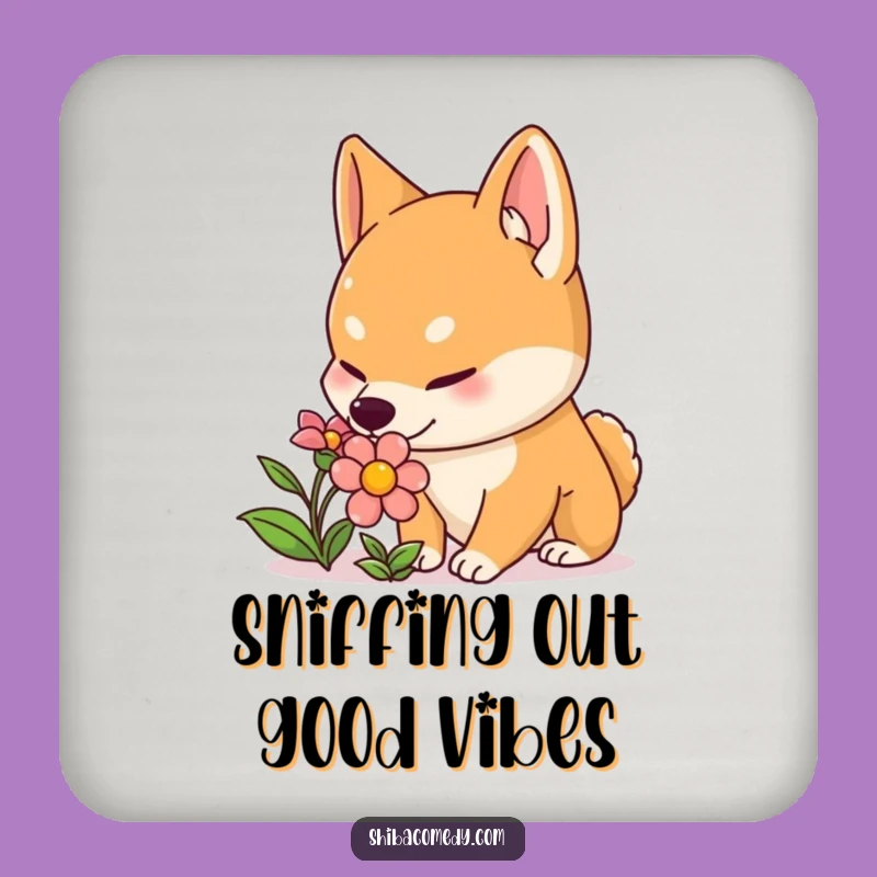 Funny Shiba Inu Flower Coaster: Protect Surfaces with Curious Charm!