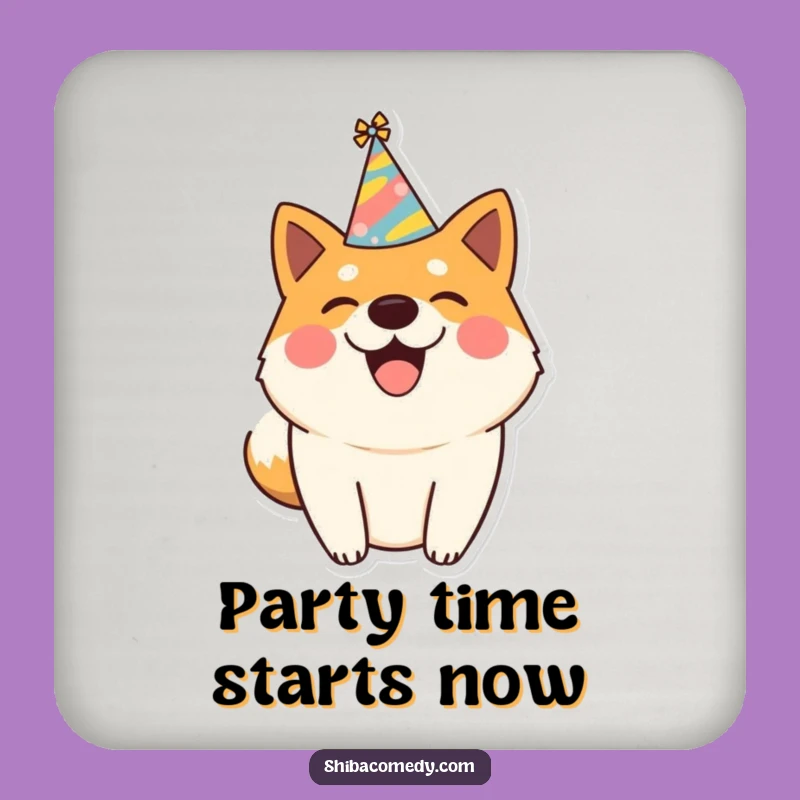 Funny Shiba Inu Party Coaster - Protect Surfaces with Joy!