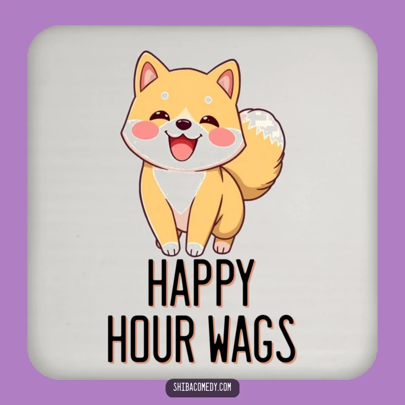 Funny Shiba Inu Tail Wag Coasters: Protect Surfaces with Hilarious Doggy Charm!