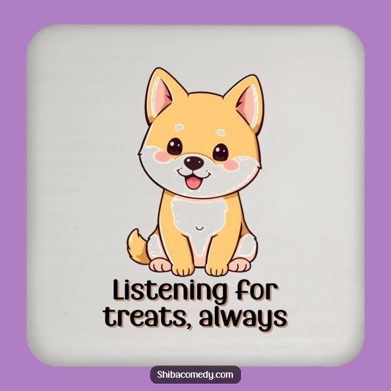 Funny Perky Ears Shiba Inu Coaster - Hilarious Dog Decor for Tables