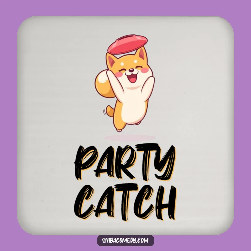 Funny Shiba Inu Frisbee Coaster: Dog's Catching Surface Protection Gift