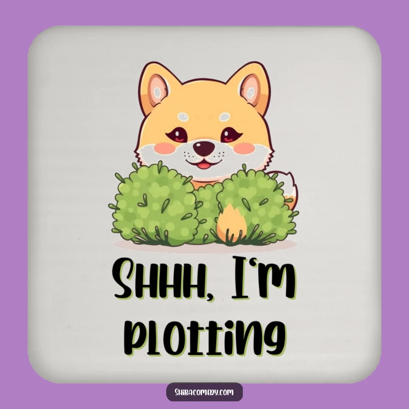Funny Shiba Inu Mischief Coaster Set - Playful Dog Decor Gift