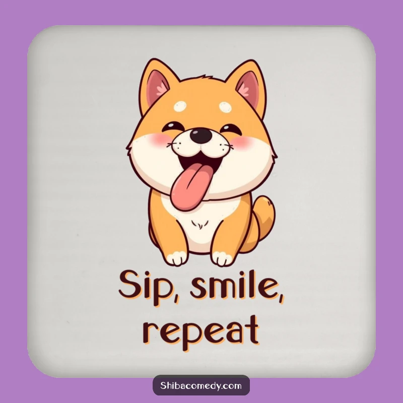 Funny Bouncy Shiba Inu Coasters: Happy Pup Protection, a Cute Funny Gift