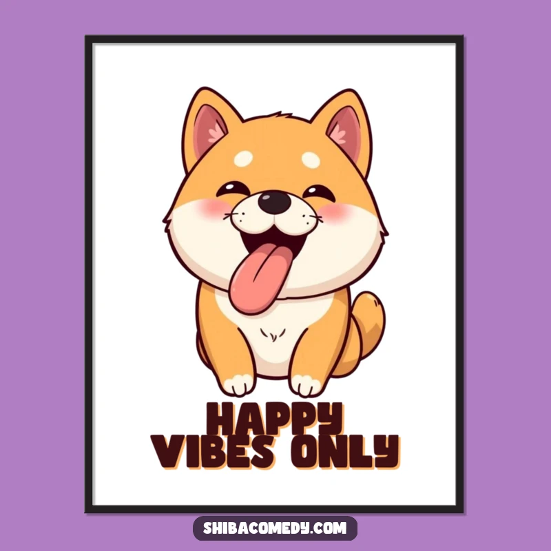 Funny Bouncy Shiba Inu Poster: Joyful Pup Art, a Vibrant Funny Gift