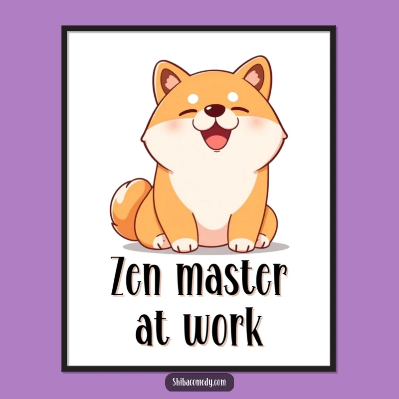 Funny Content Shiba Inu Poster: Relaxing Sunbeam Art, a Memorable Funny Gift