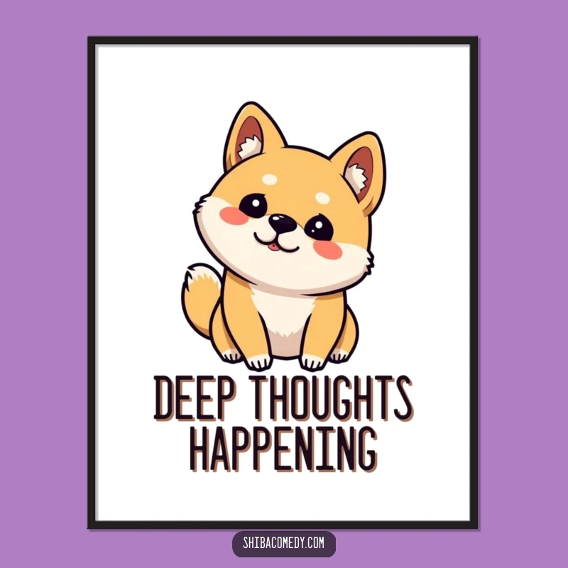 Funny Curious Shiba Inu Poster - Adorable Head Tilt Dog Art, Quirky Gift