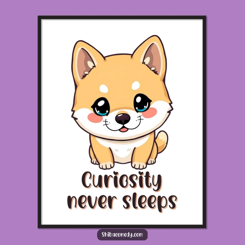 Funny Shiba Inu Poster: Bright Curious Eyes Bringing Wonder to Your Walls