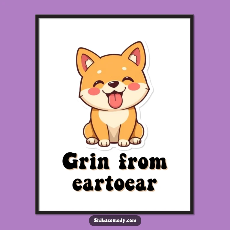Funny Shiba Inu Poster: Cheerful Dog Art, Happy Wall Decor