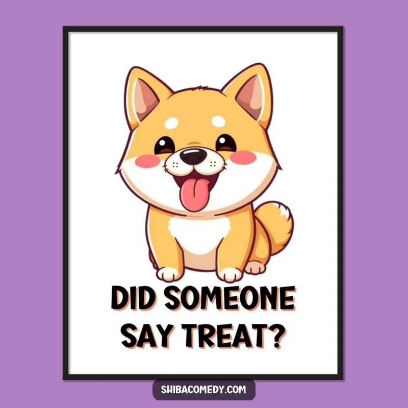 Funny Shiba Inu Tongue Out Poster: Goofy Dog Art, Hilarious Canine Wall Decor Gift