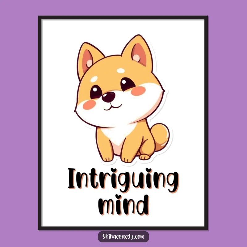 Funny Shiba Inu Poster: Curious Head Tilt Art, Decorate with Thoughtfulness