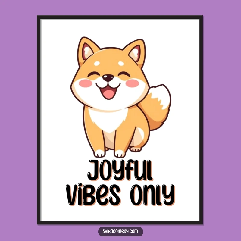 Funny Happy Shiba Inu Poster: Wall Art Full of Joy