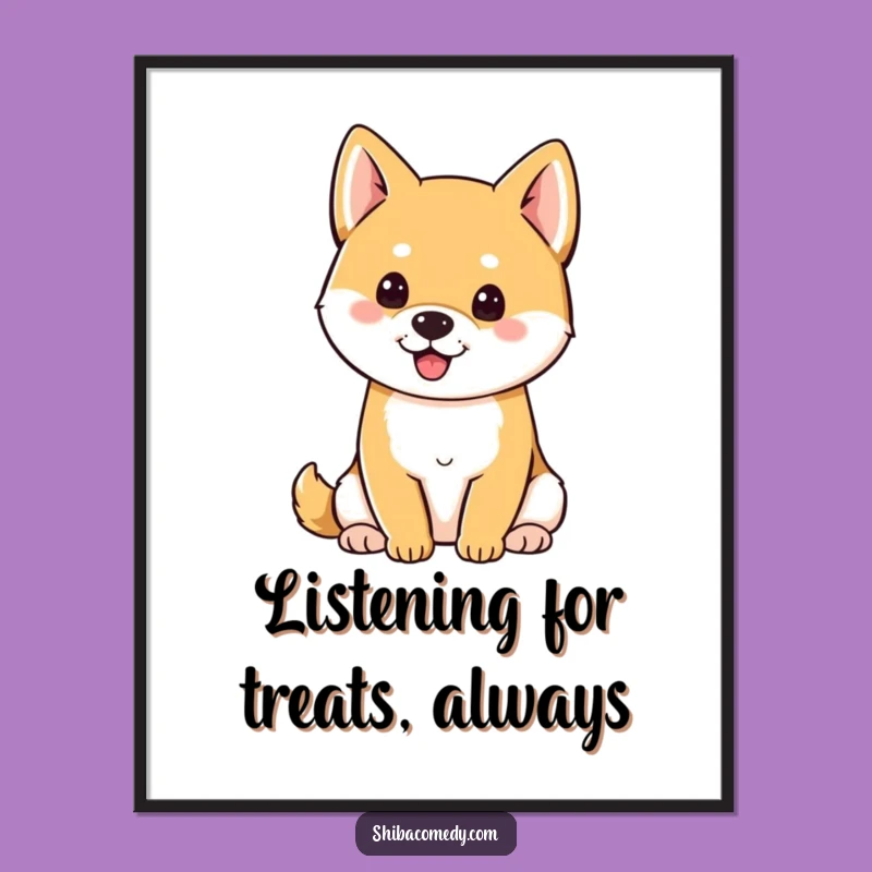 Funny Perky Ears Shiba Inu Poster - Hilarious Wall Art for Dog Enthusiasts