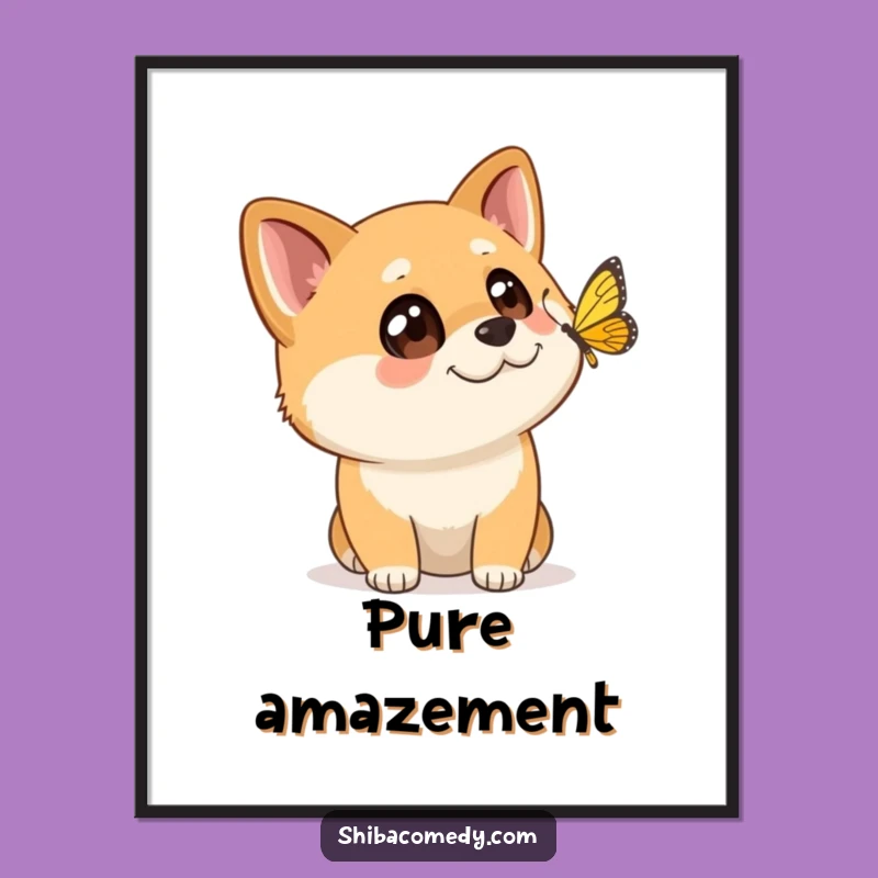 Funny Shiba Inu Poster: Nature's Moment - Hilarious Wall Decor & Funny Gift!