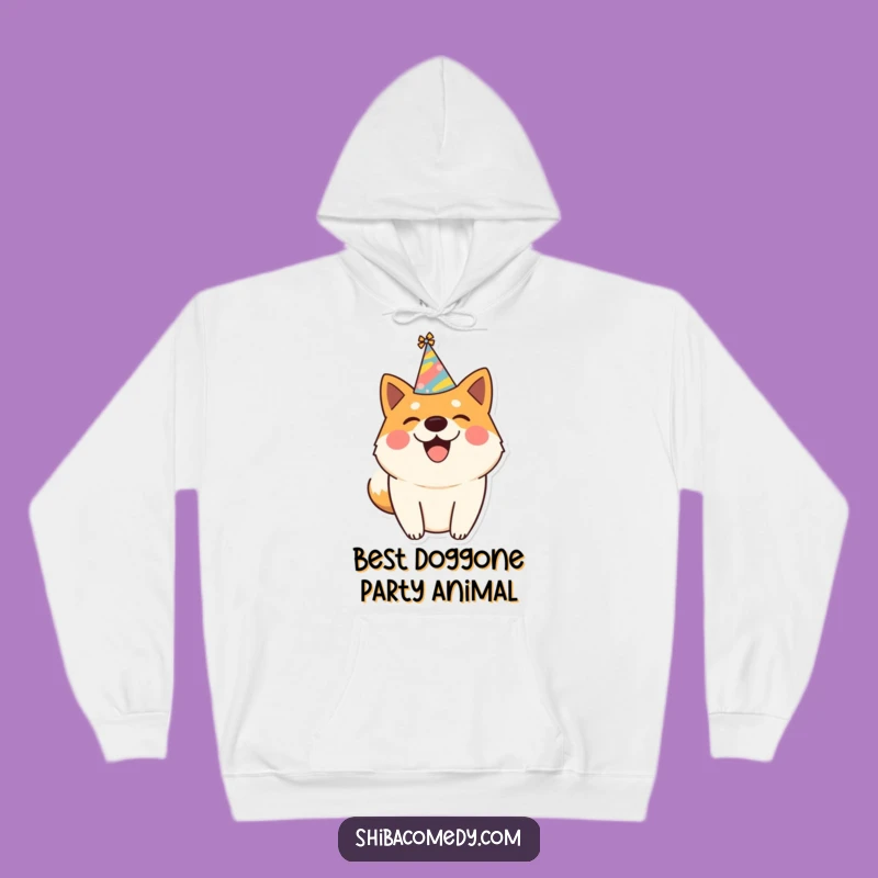 Cozy Funny Shiba Inu Party Hoodie - Warm & Joyful Gift!
