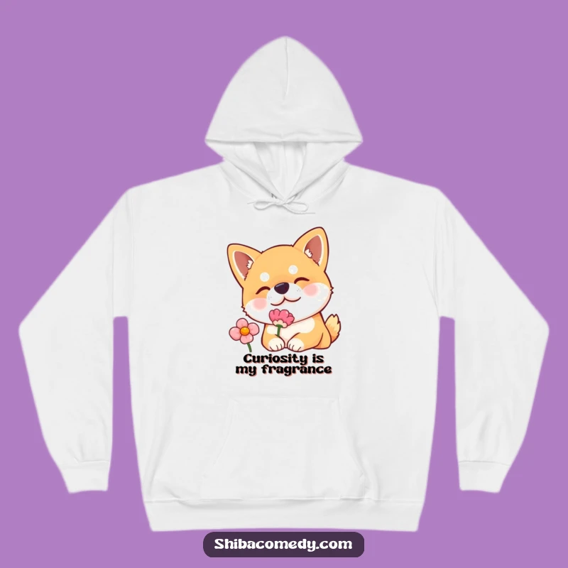 Funny Shiba Inu Hoodie: Cozy Curious Flower Sniffer Gift For Dog Lovers