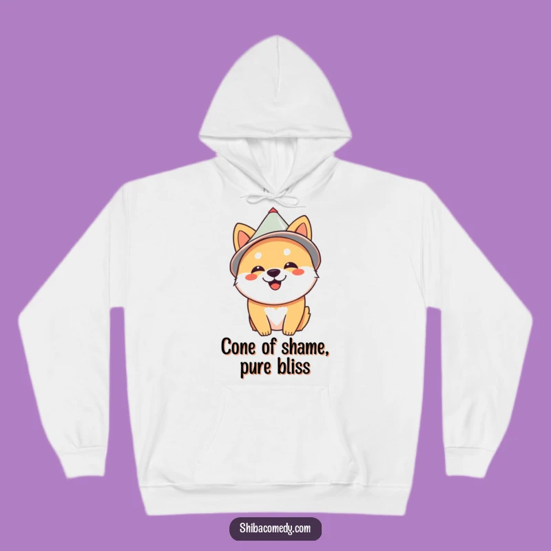 Funny Cone Hat Shiba Inu Hoodie - Cozy and Hilarious Dog Lover Sweatshirt