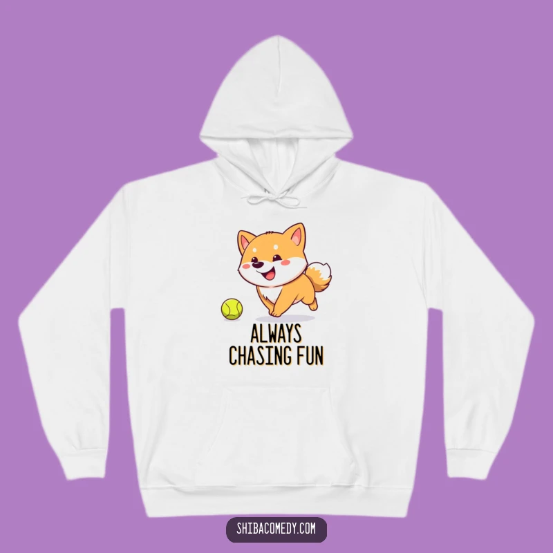 Funny Shiba Inu Fetch Hoodie: Cozy Comfort for Active Dog Lovers!