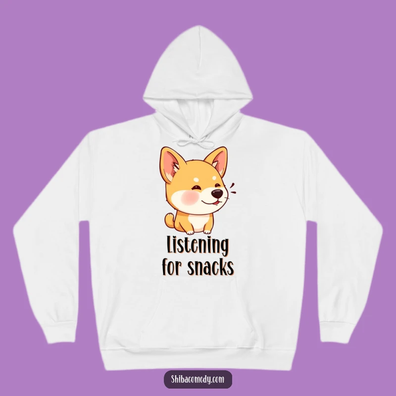 Funny Shiba Inu Listening Hoodie: Cozy Up with Canine Curiosity!