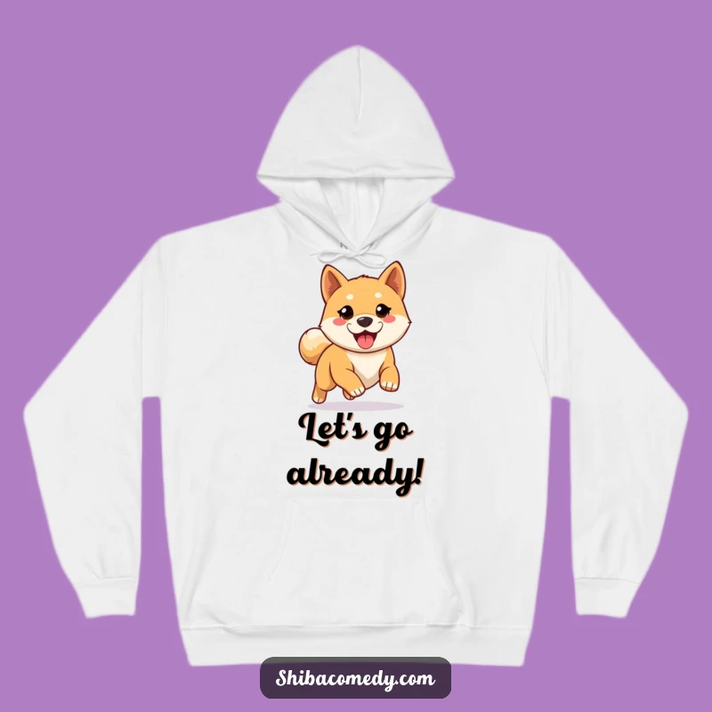 Funny Warm Shiba Inu Hoodie - Eager Dog Ready for Run Gift