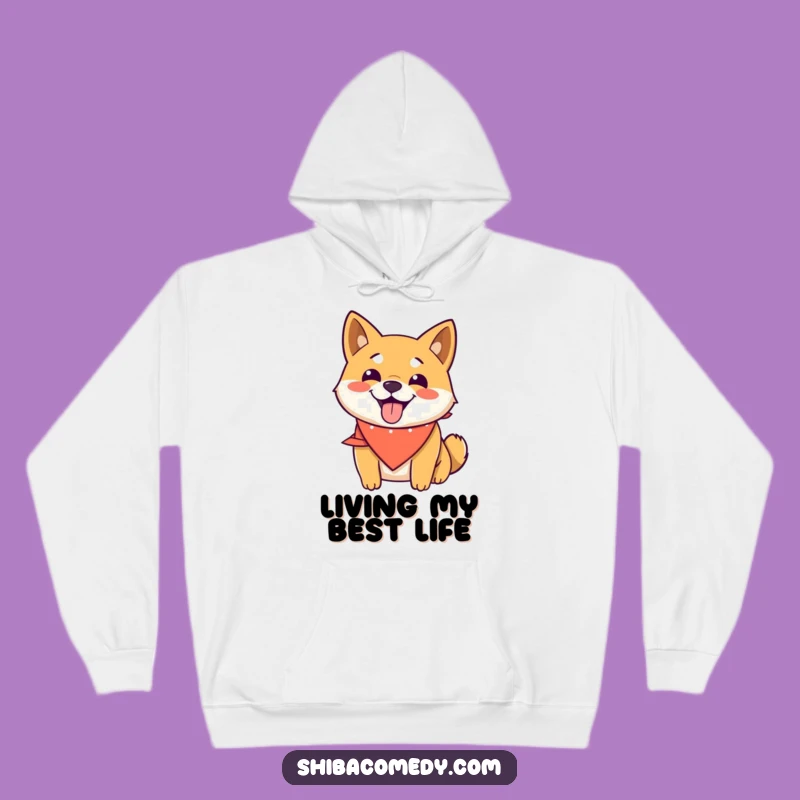 Funny Happy Shiba Inu Bandana Hoodie: Cozy Smiles Guaranteed