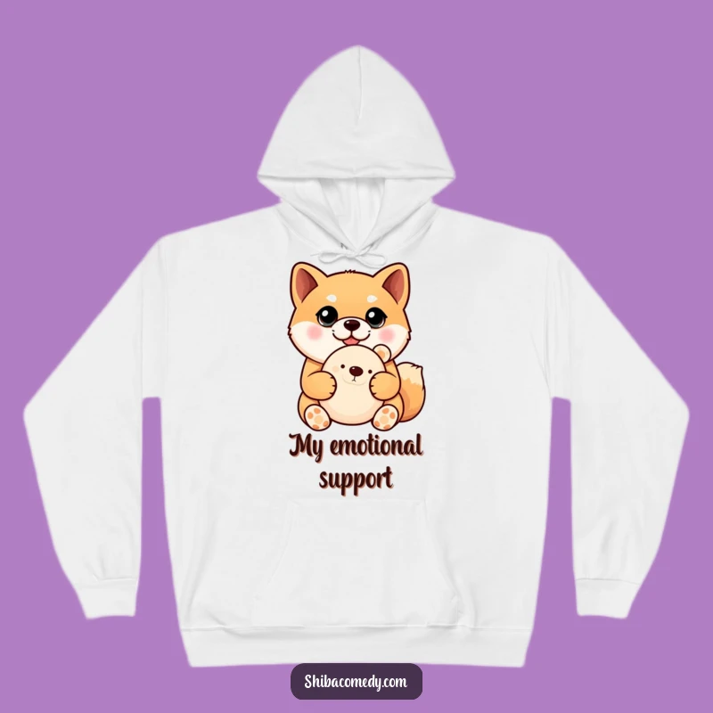 Cozy Funny Shiba Inu Hoodie: Big Eyes, Plush Toy, Warm Gift for Dog Lovers