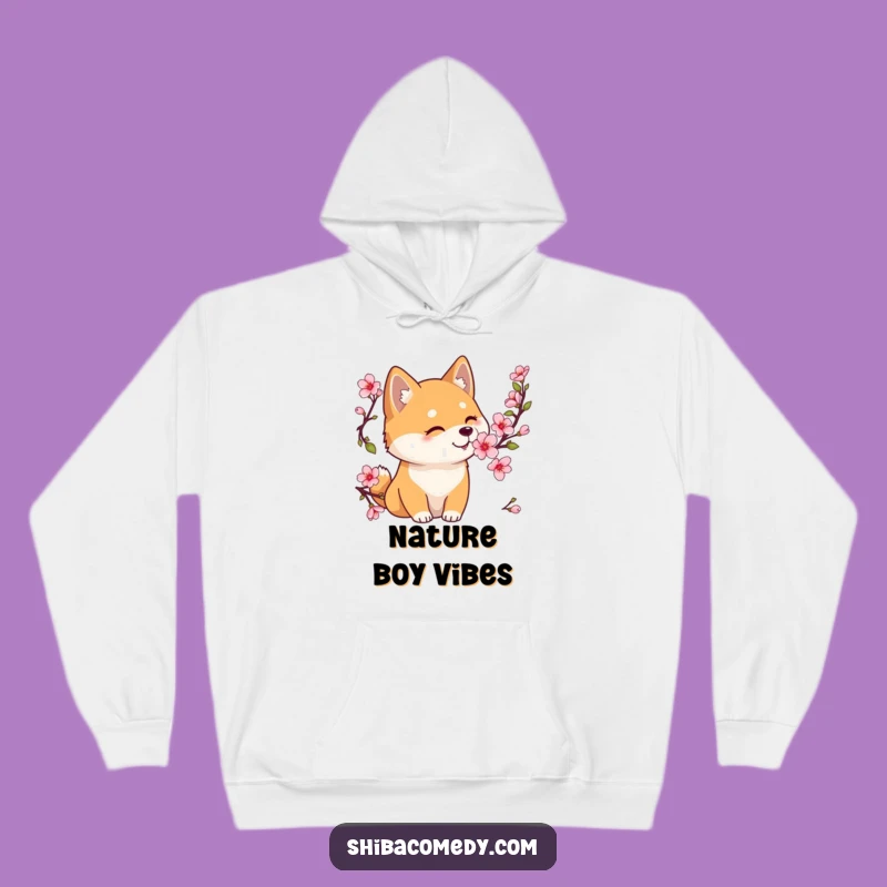 Cozy Funny Shiba Inu Cherry Blossom Hoodie, Warm and Peaceful Funny Gift