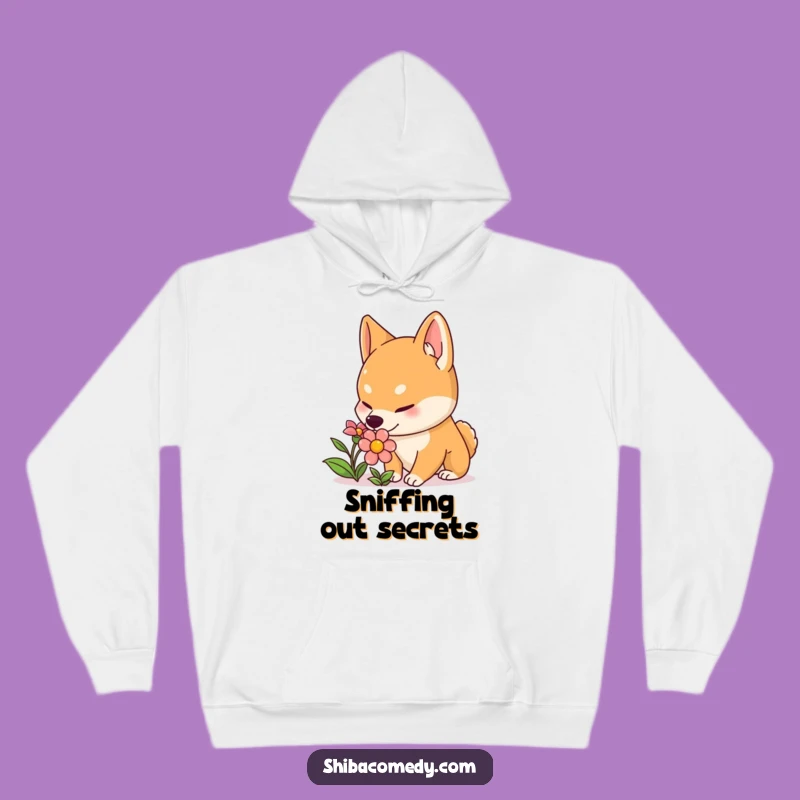 Funny Shiba Inu Flower Hoodie: Cozy Comfort for Curious Souls!