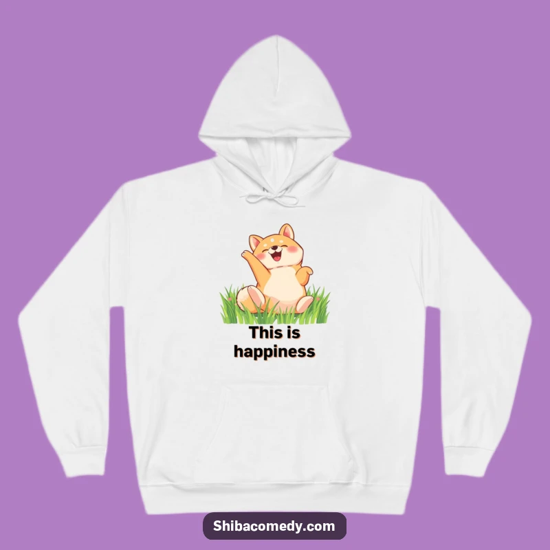 Funny Shiba Inu Rolling Hoodie: Cozy Happy Dog Sweatshirt, Perfect Funny Comfort Gift