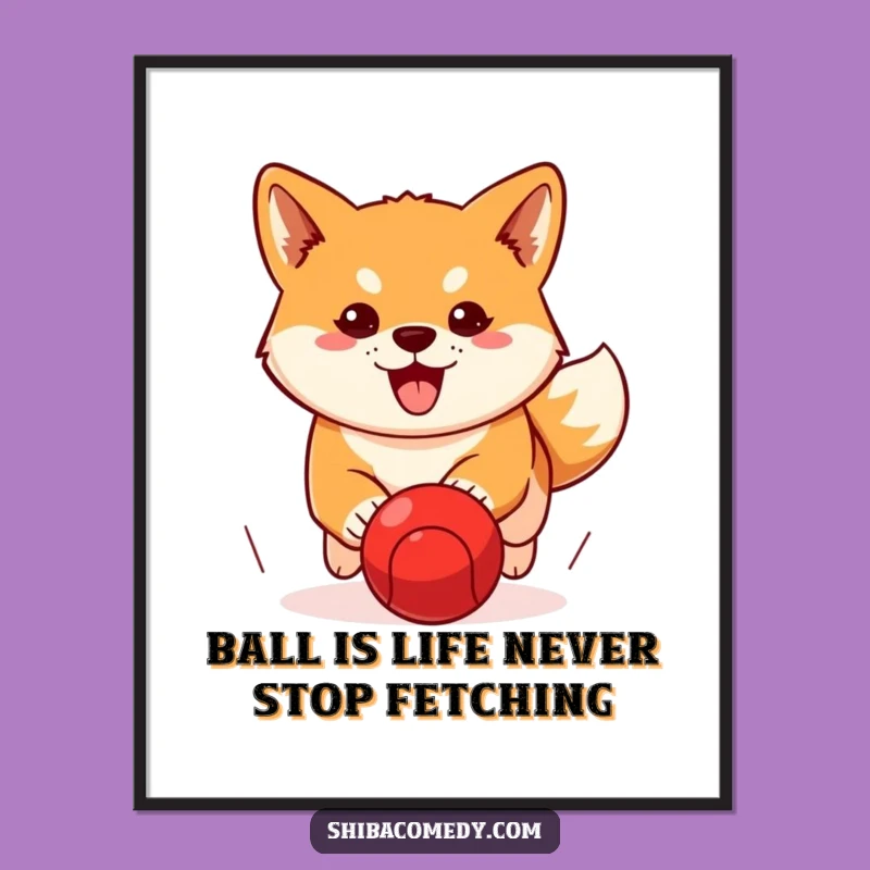 Free Printable Shiba Inu Wall Art: Action Doggo Funny Downloadable Art Print