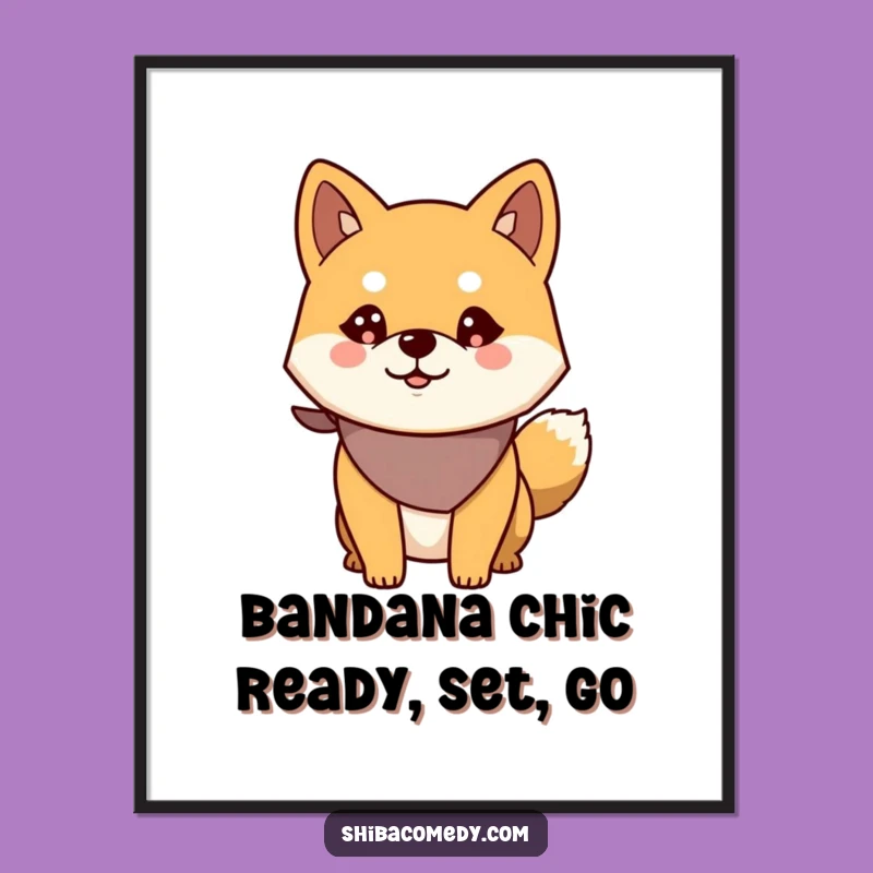 Free Printable Shiba Inu Wall Art: Alert Dog, Funny Downloadable Poster for Decor