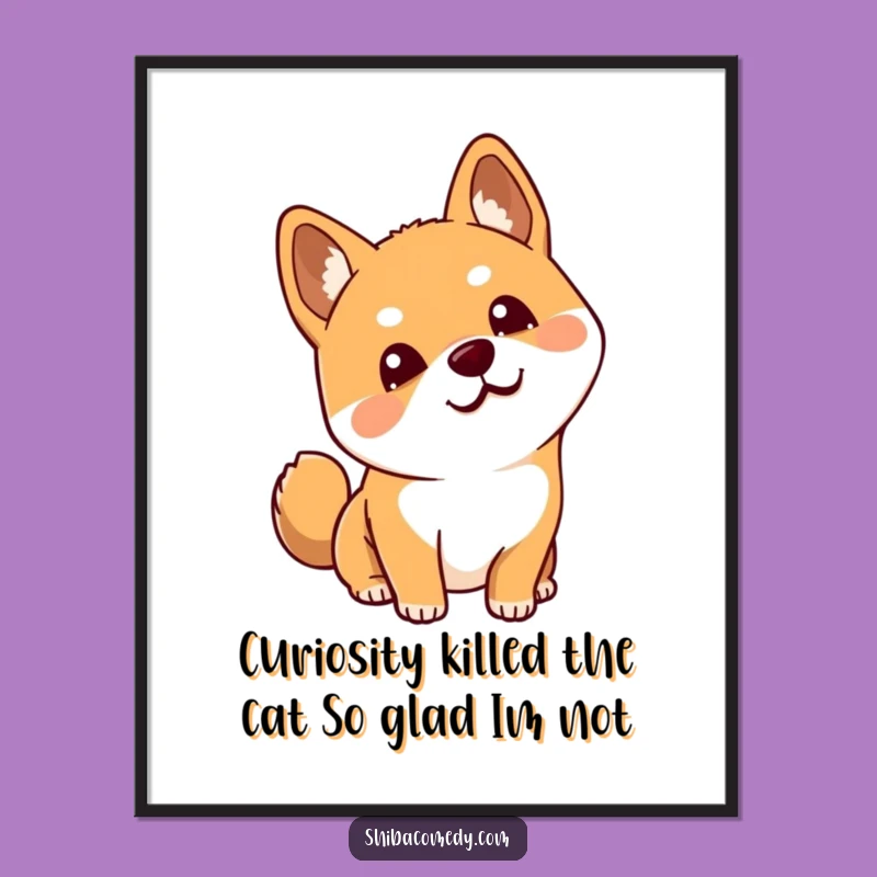 Free Printable Shiba Inu Wall Art: Curious Doggo Funny Downloadable Art Print
