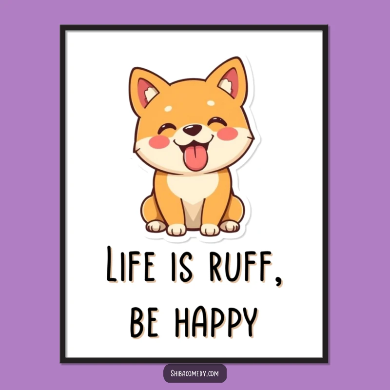 Free Printable Wall Art: Cheerful Shiba Inu, Funny Downloadable Decor for Dog Lovers