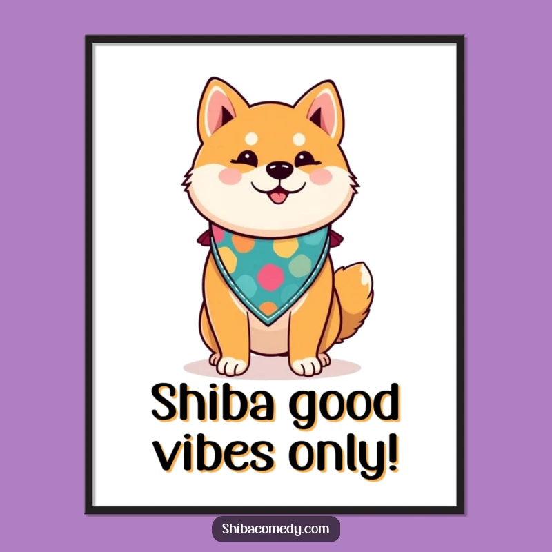 Free Printable Wall Art: Proud Shiba Inu Posing, Funny Dog Downloadable Decor for Home