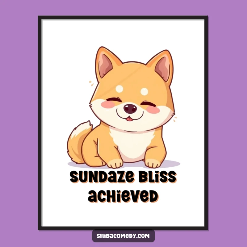 Free Printable Wall Art: Snoozing Shiba Inu, Humorous Downloadable Art for Cozy Spaces