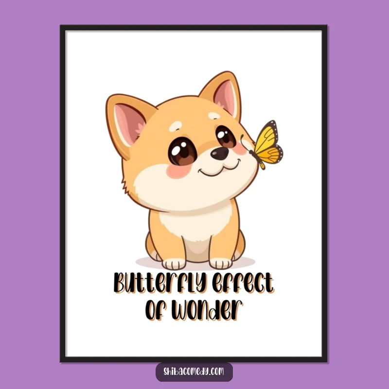 Free Printable Wall Art: Wide-Eyed Shiba Inu, Humorous Downloadable Art for Whimsical Decor